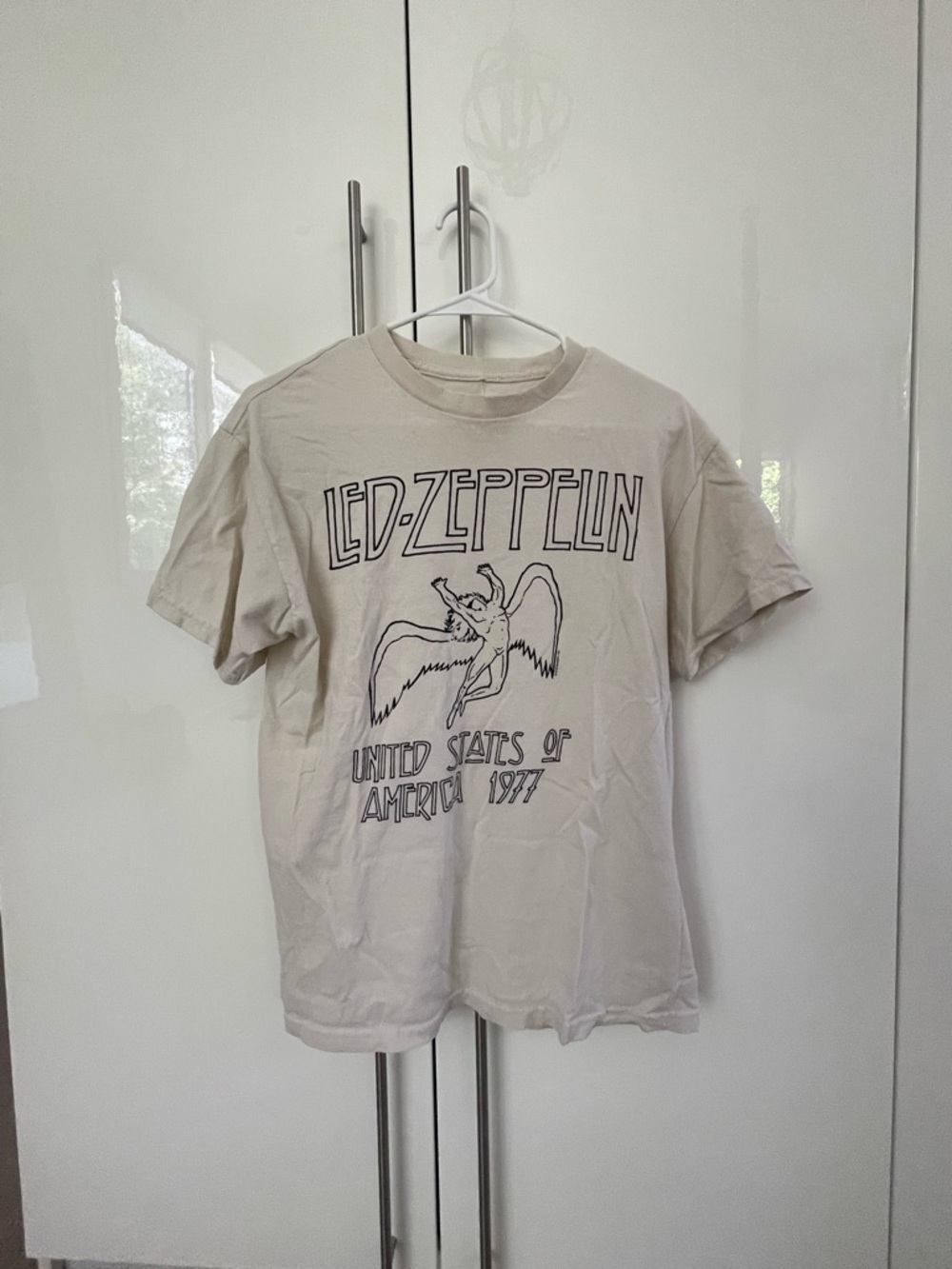 Brandy Melville Cream Led Zeppelin Graphic Tee
